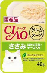 CIAO クリームスープ ささみ ほたて貝柱・チーズ入り 40g×4袋