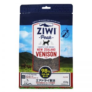 ZiwiPeak エアドライ・ドッグフード ベニソン (鹿肉) 454g【在庫限り/賞味期限:2019年12月】