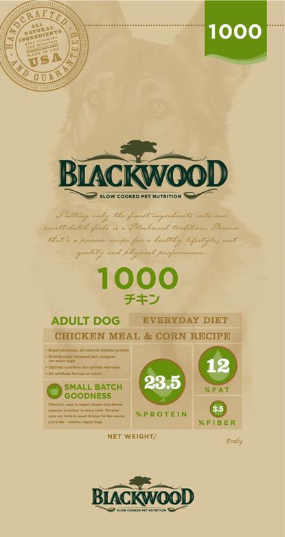 ブラックウッド 1000 チキン 全犬種 成犬期-老齢期 20kg / 送料無料 | 通販