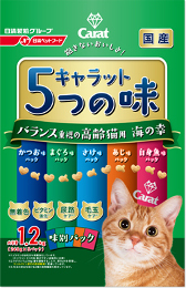 日清ペットフード キャラット 5つの味 バランス重視の高齢猫用 海の幸 1.2kg