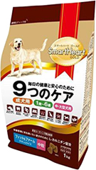 スマートハートゴールド 犬用 9つのケア フィット&ファーム 中粒 1kg×12袋