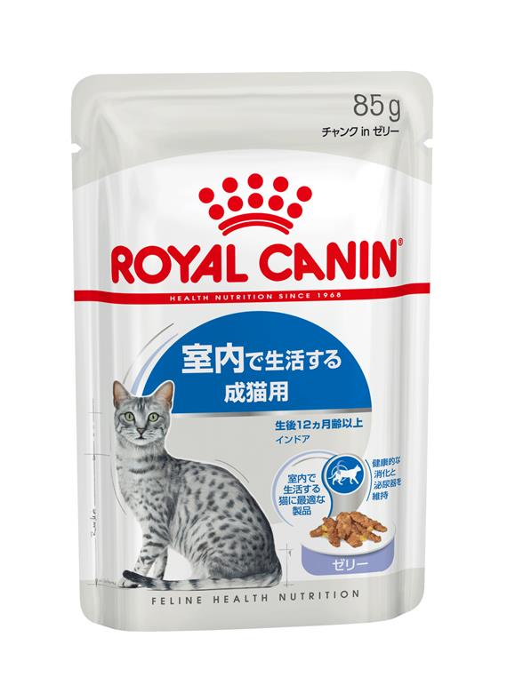 ロイヤルカナン インドア 室内で生活する成猫用 ゼリー パウチ 85g×12