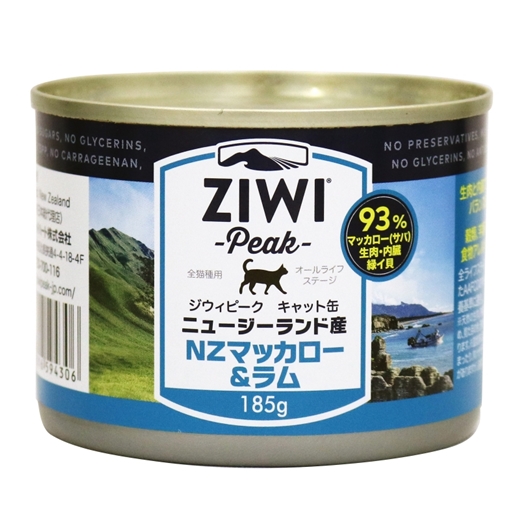 ZiwiPeak キャット缶 ニュージーランドマッカロー&ラム 185g×12缶